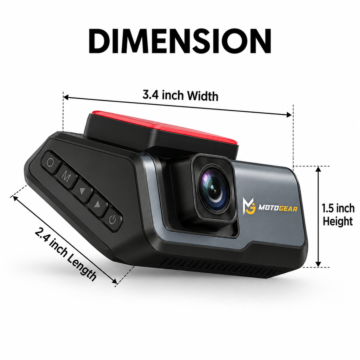 MOTOGEAR Dashcam 3 Inch 1080P Dual Lens Car Dash Camera