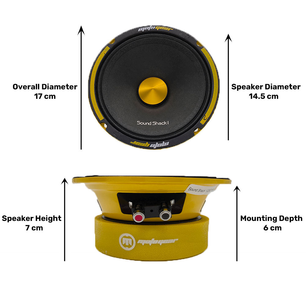 The Sound – Shack 1 6.5 Inch Midrange Car Speaker – 350W High Power Car Audio Speaker