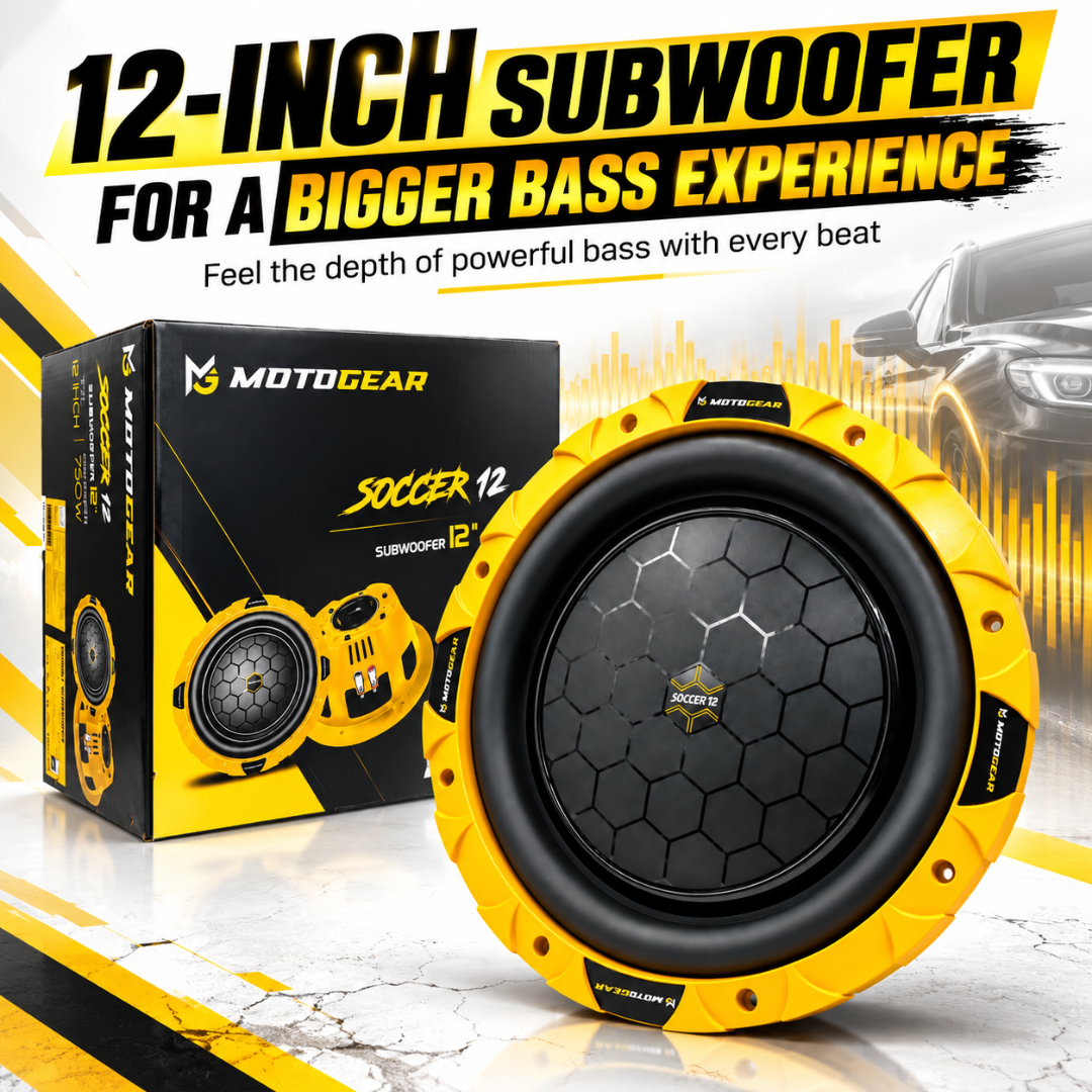 MOTOGEAR Soccer 12 750W 12 Inch Car Subwoofer (Pack of 1)