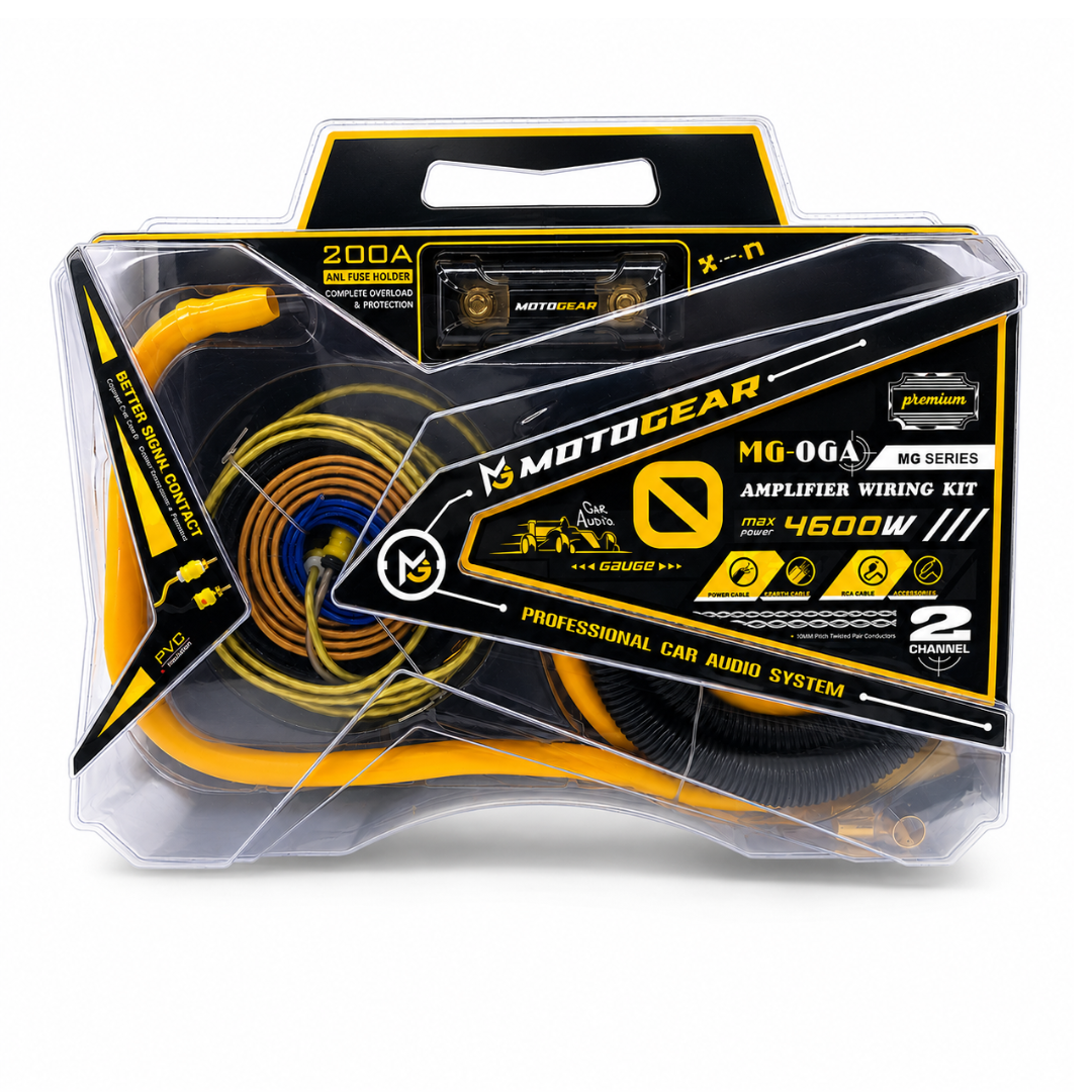 MOTOGEAR 0 Gauge 4600W Power Handling Amplifier Wiring Kit