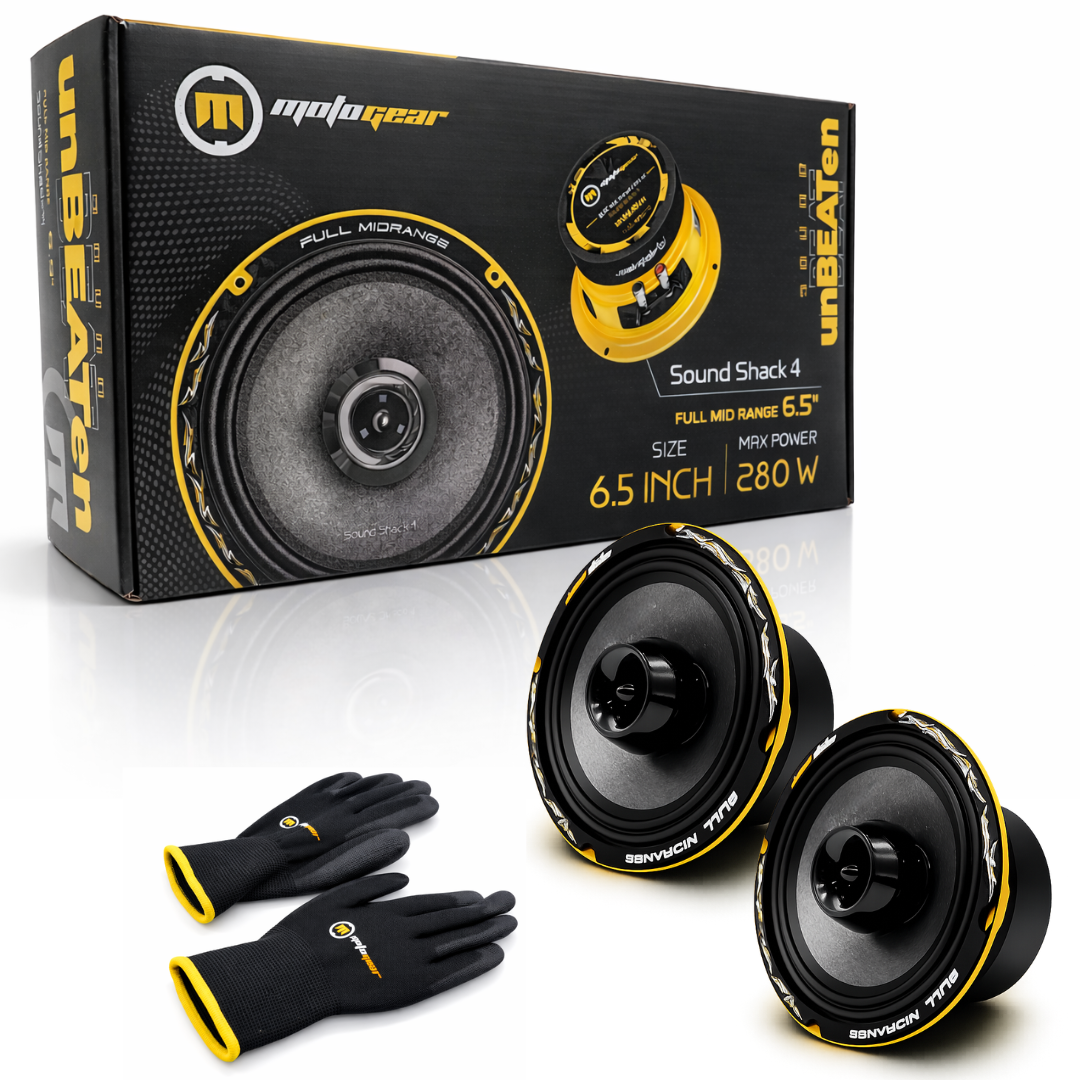 MOTOGEAR 6.5-Inch Full Mid Range Sound Shack 4 Car Speakers With 280W Max & 140W RMS Power | High Performance | Universal For All Car(Pack of 2)