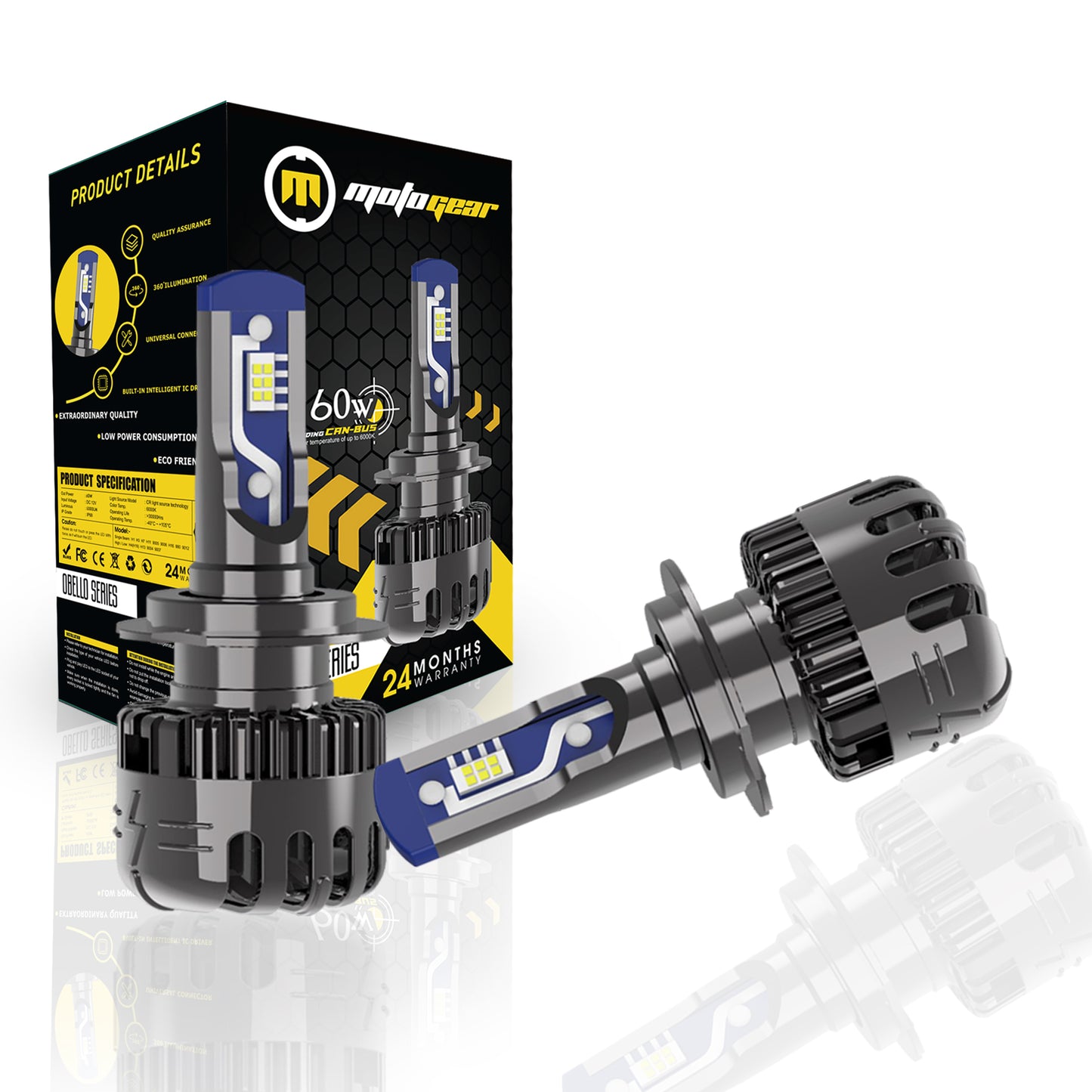 THE OBELLO SERIES CAR LED HEADLIGHT 60 WATT H27 (PACK OF 2)
