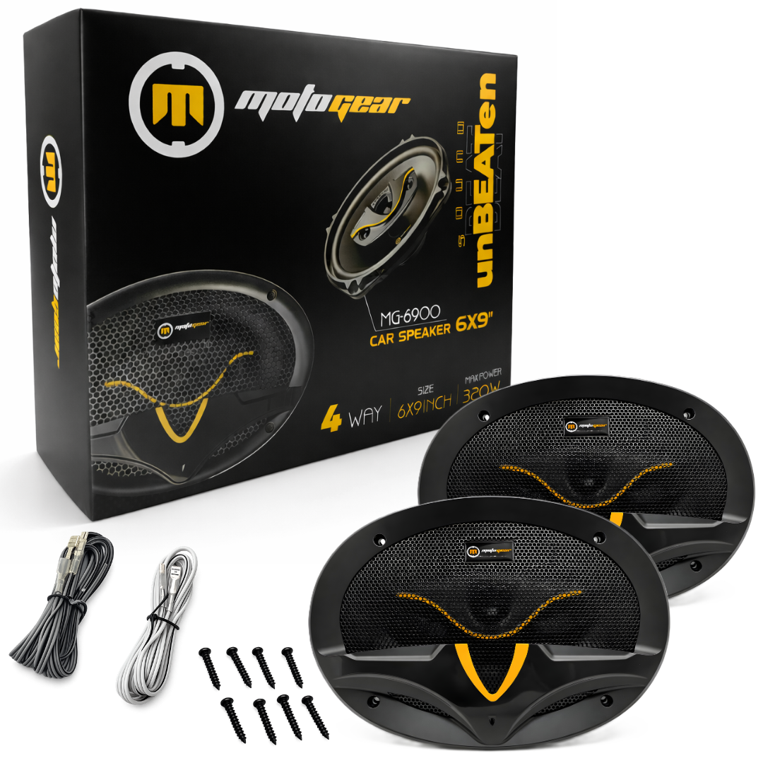MotoGear 6x9 Inch 320W Max-60W RMS Power Car Door Speaker | High Performance | Universal Fit For All Cars ( Pack of 2)