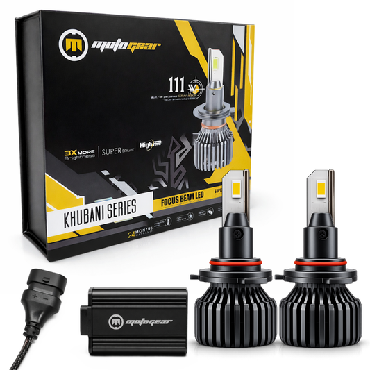 Motogear White 111 Watt 9005 Fitting LED Headlight Bulb | Waterproof & Dustproof | Universal For Car & Bike (Pack of 2)