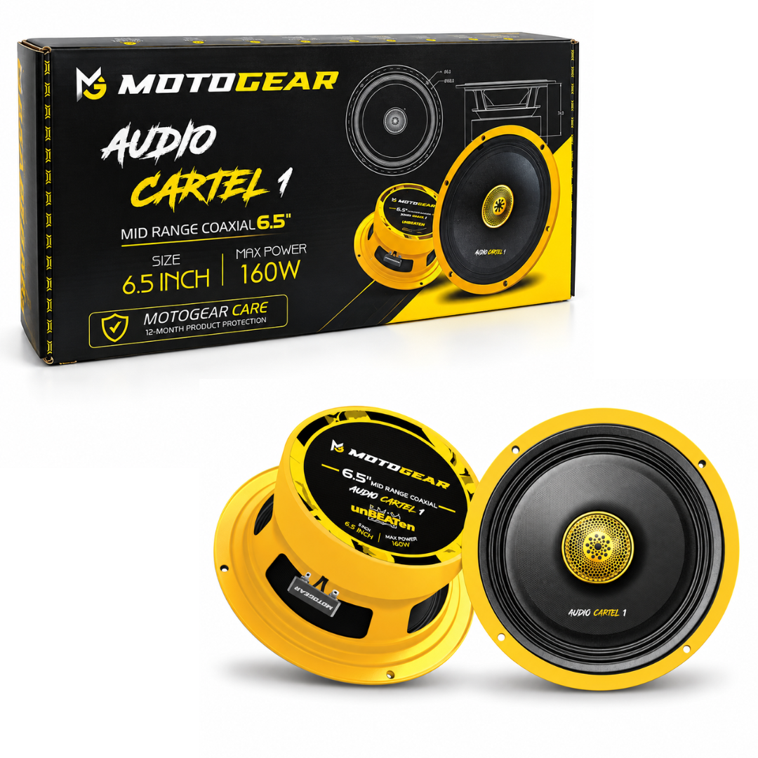 MOTOGEAR 6.5 Inch 80W RMS Audio Cartel 1 Mid Range Coaxial Speaker (Pack of 2)