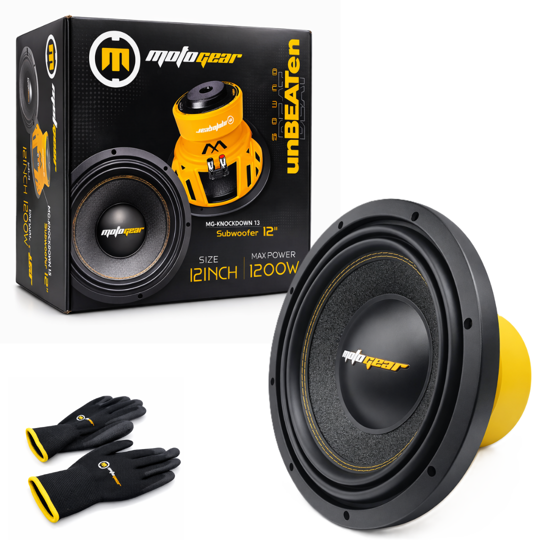 MOTOGEAR 12 Inch Car Subwoofer 1200W Max Power (600W RMS) Dual Voice Coil High Bass Speaker for Deep Sound & Premium Audio Performance ( Pack of 1)