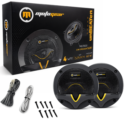 MotoGear 5.25 Inch 60W Max-30W RMS Power Car Door Speaker | High Performance | Universal Fit For All Cars ( Pack of 2)