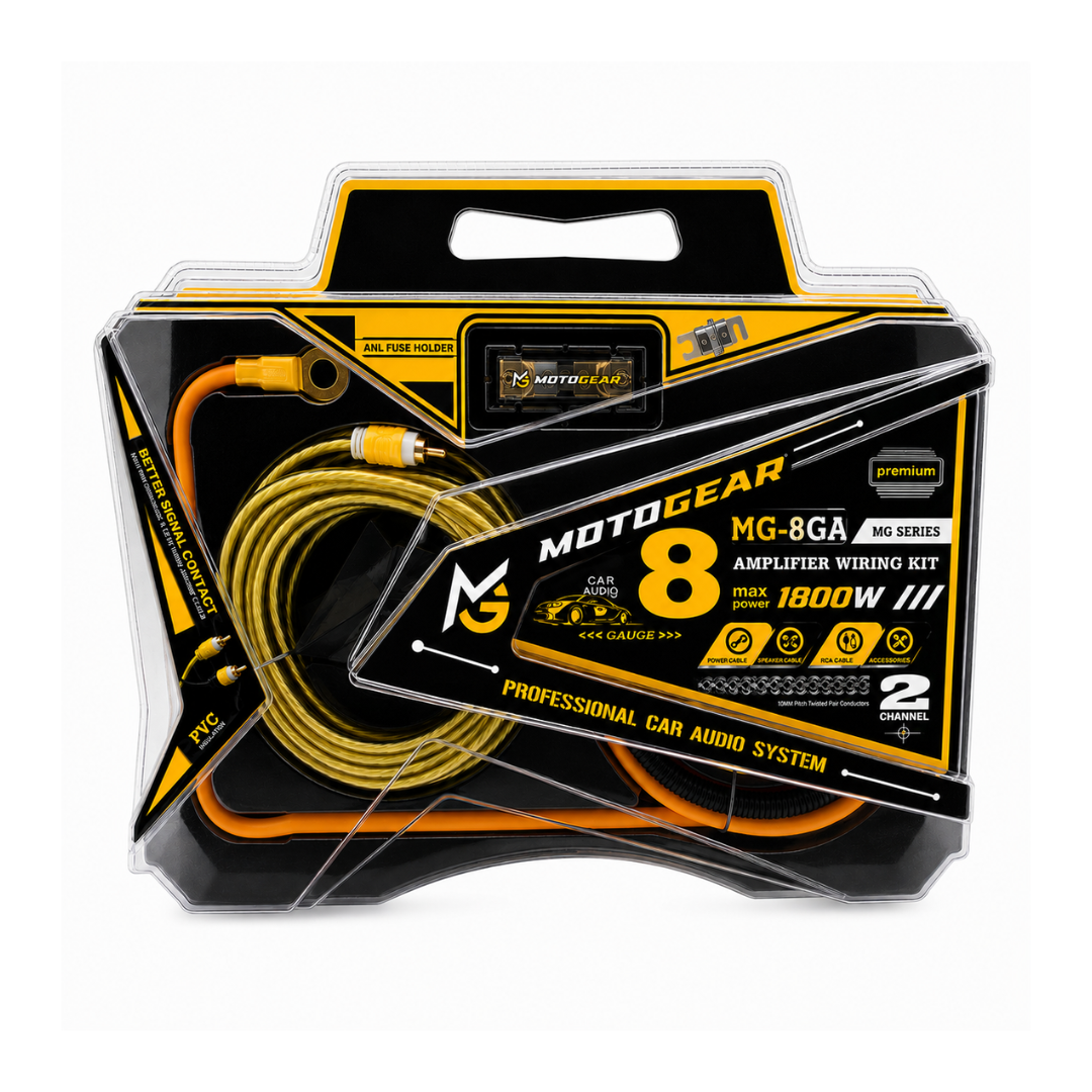 MOTOGEAR 8 Gauge 1800W Power Handling Amplifier Wiring Kit