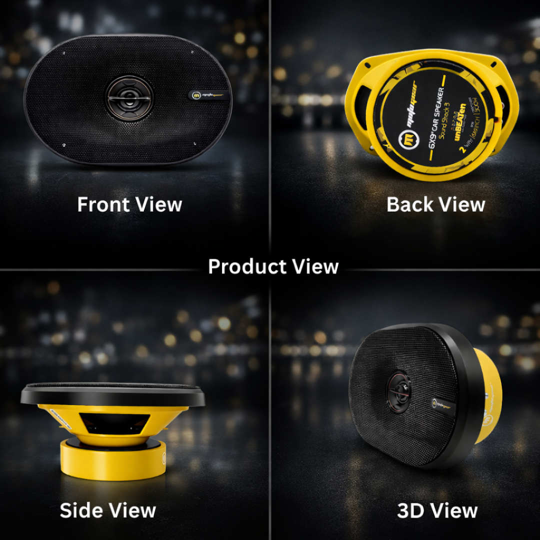 MOTOGEAR 300W Max-150W RMS Power Car Speaker | High Performance | Universal Fit For All Cars ( Pack of 2)