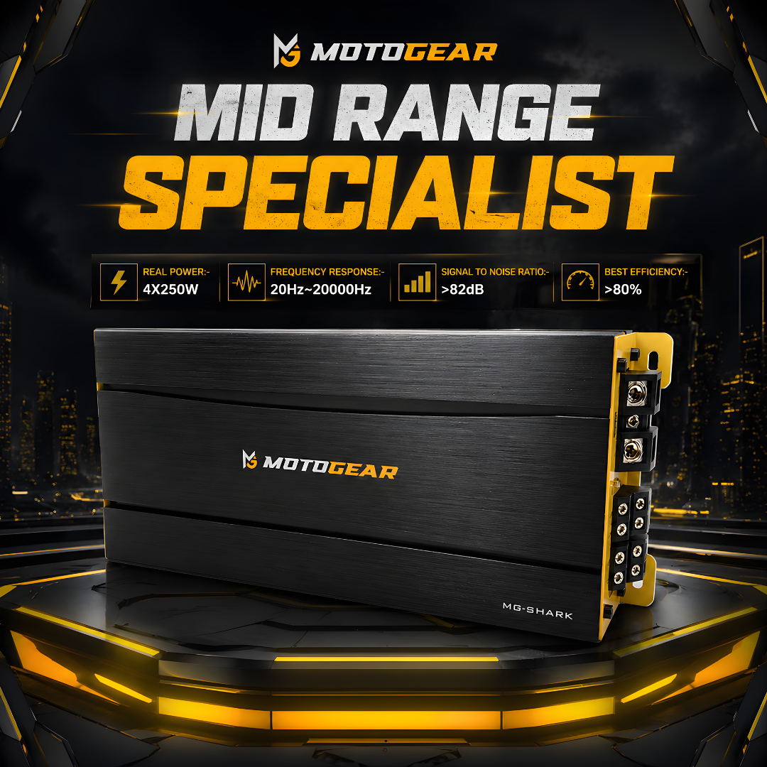 MOTOGEAR Shark 4x250W RMS 4 Channel Class D Amplifier