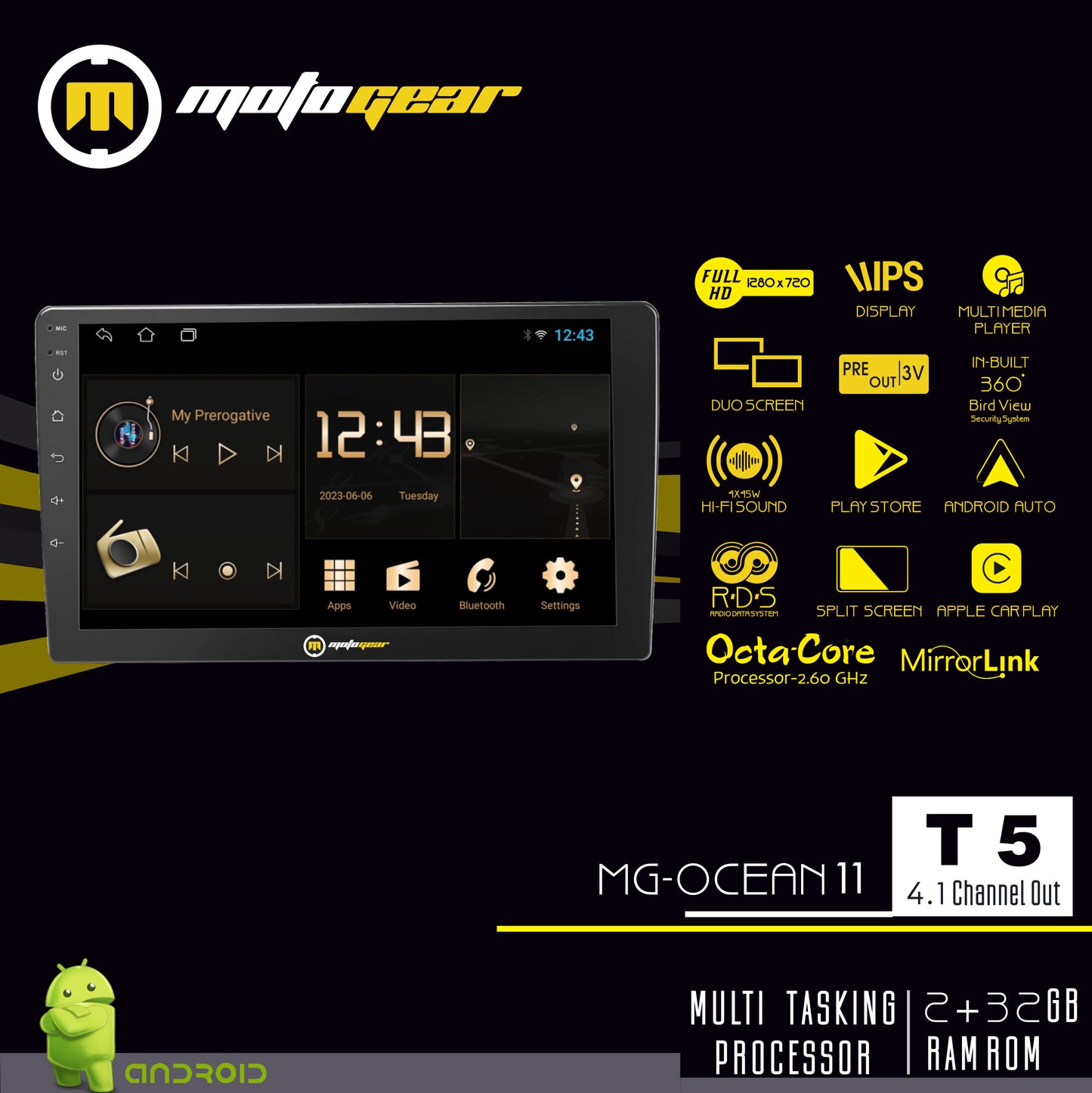 THE ANDROID PLAYER T5 PROCESSOR MG-OCEAN-11 (RAM 4GB+64GB ROM)