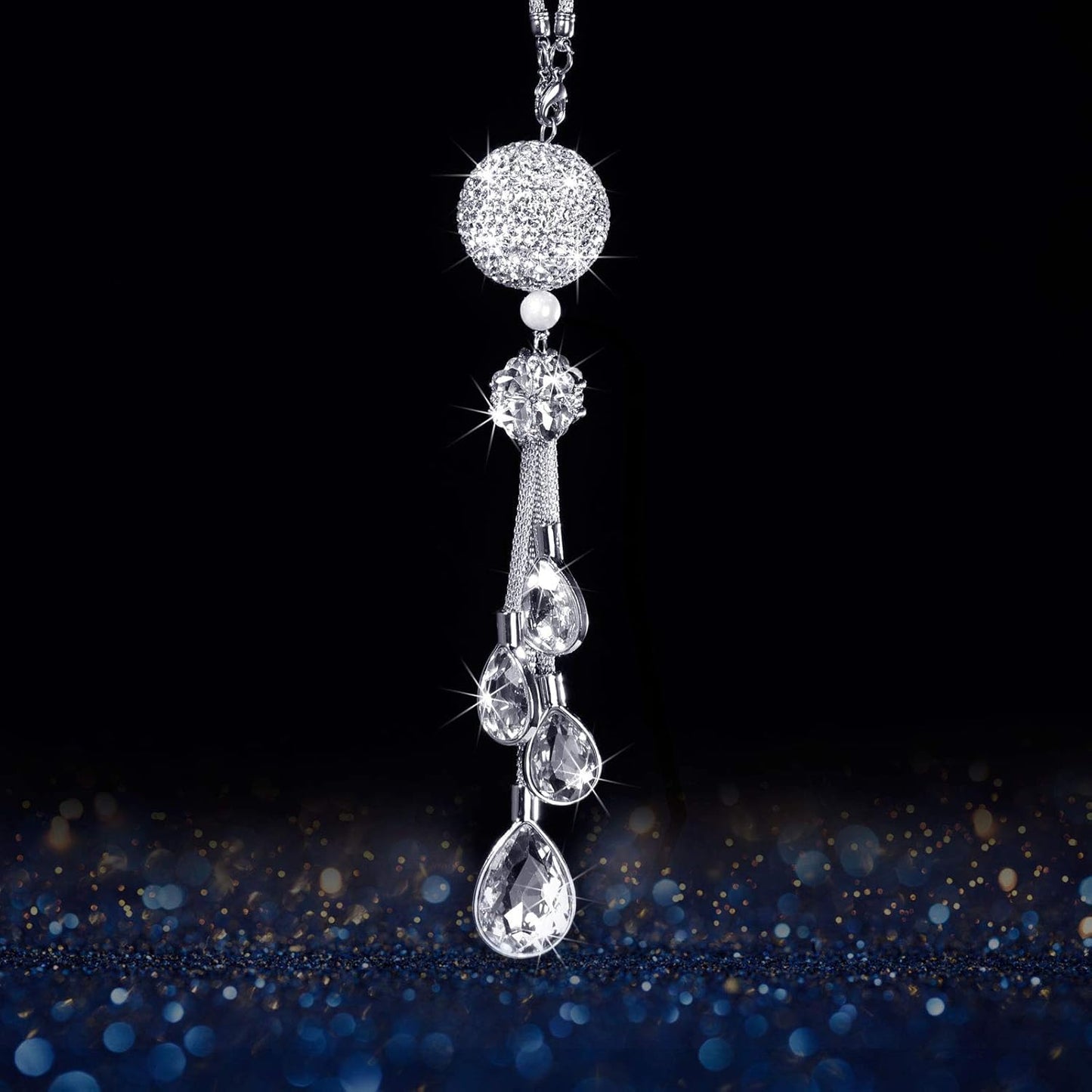 THE BLING CRYSTAL BALL HANGING ORNAMENT FOR CAR REAR VIEW MIRROR