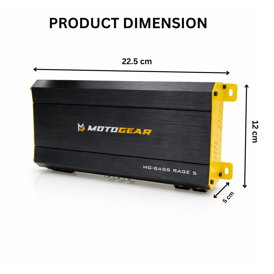 MOTOGEAR Bass Rage-5 4x110W & 1x800W RMS 5 Channel Amplifier