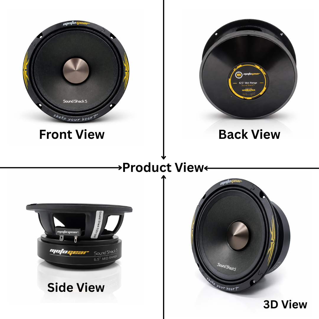 MOTOGEAR 6.5 Inch Full Mid Range Sound Shack 5 Car Speakers With 360W Max & 200W RMS Power | Heavy Duty Audio Performance | Universal For All Car(Pack of 1)