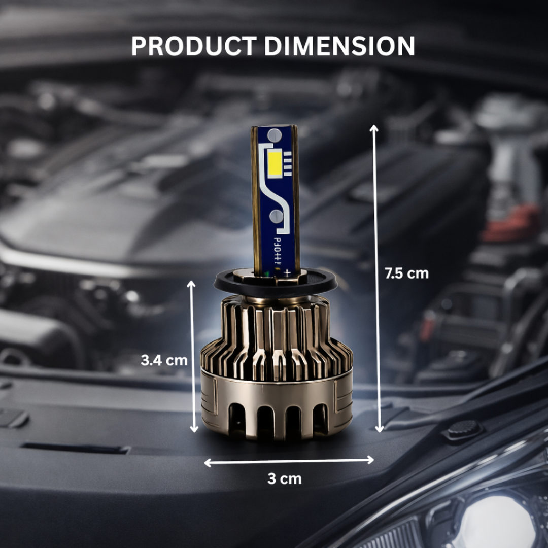 Motogear White 120 Watt H27/880 Fitting LED Headlight Bulb | Waterproof & Dustproof | Universal For Car & Bike (Pack of 2)