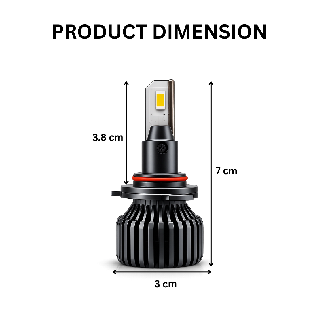 Motogear White 111 Watt 9005 Fitting LED Headlight Bulb | Waterproof & Dustproof | Universal For Car & Bike (Pack of 2)