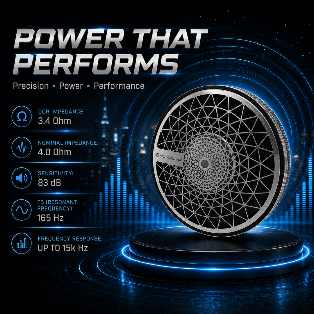 MOTOGEAR Jingle Bell 1 3.5 Inch Car Speaker Tweeter | 30W RMS Power | Premium Metal Grille Design | Crystal Clear High Frequency Sound | Universal Fit For Cars