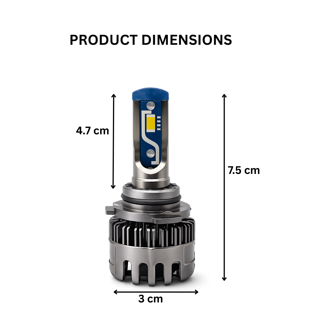 Motogear White 120 Watt 9006 Fitting LED Headlight Bulb | Waterproof & Dustproof | Universal For Car & Bike (Pack of 2)