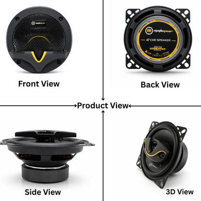 MotoGear 4 Inch 80W Max-40W RMS Power Car Door Speaker | High Performance | Universal Fit For All Cars ( Pack of 2)