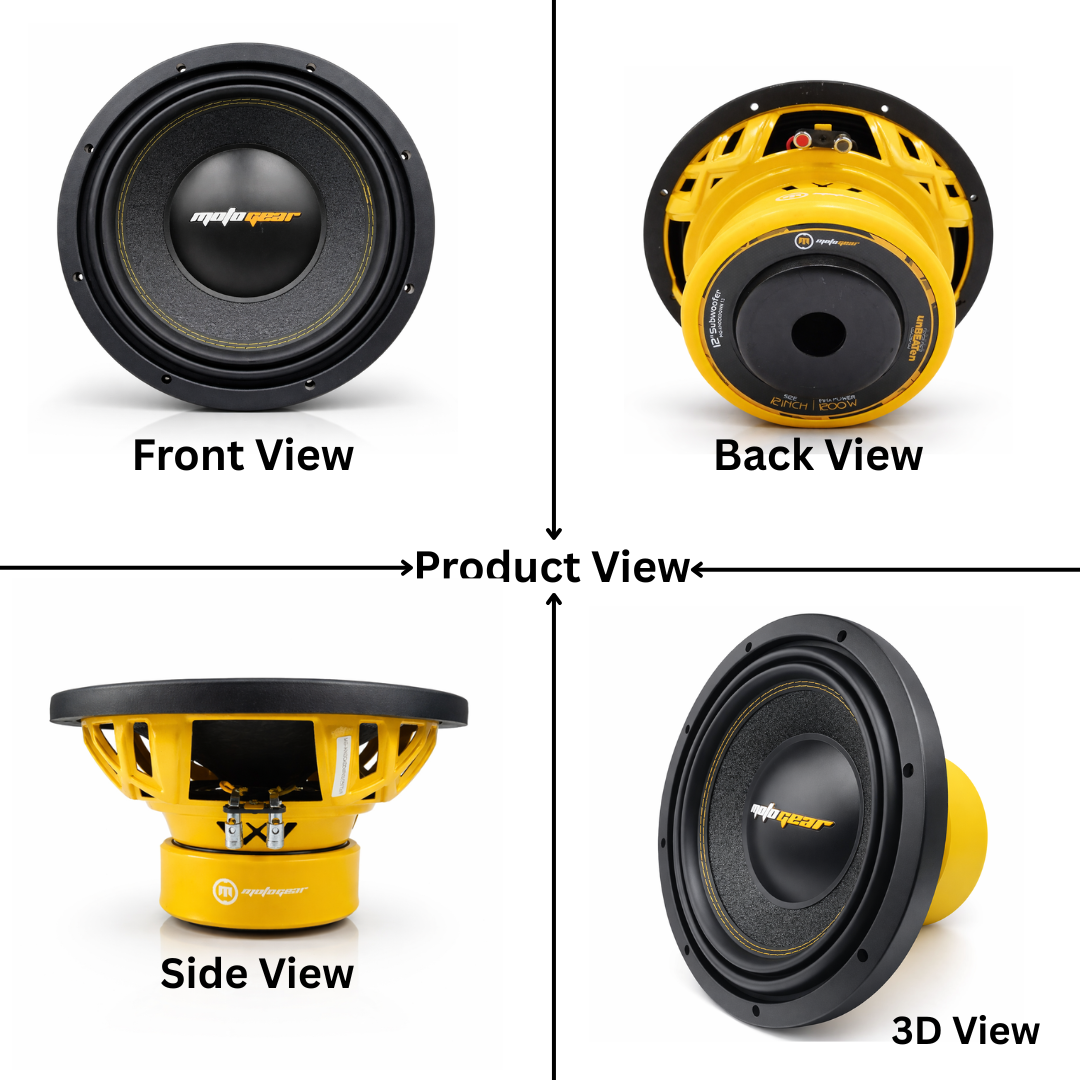 MOTOGEAR 12 Inch Car Subwoofer 1200W Max Power (600W RMS) Dual Voice Coil High Bass Speaker for Deep Sound & Premium Audio Performance ( Pack of 1)