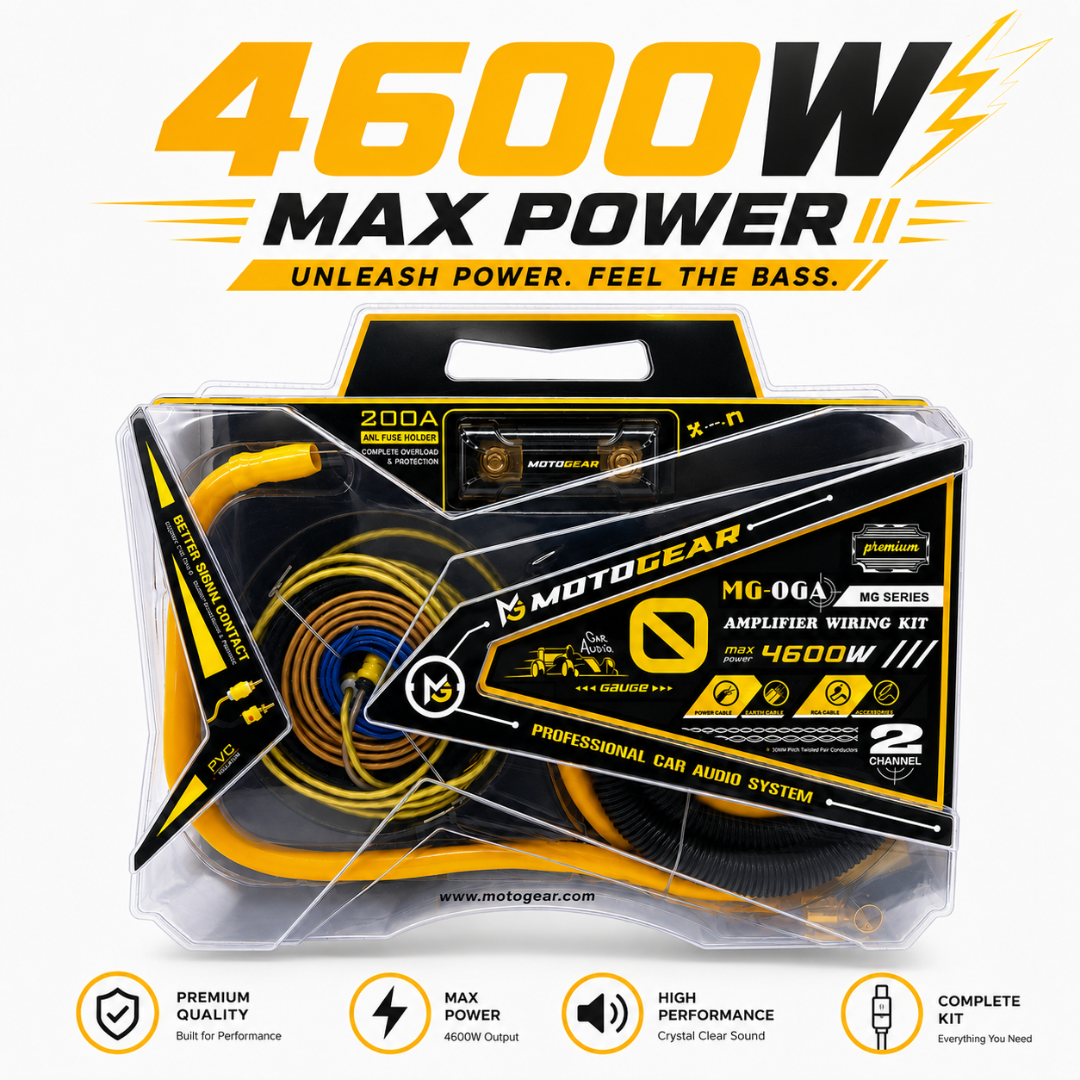MOTOGEAR 0 Gauge 4600W Power Handling Amplifier Wiring Kit