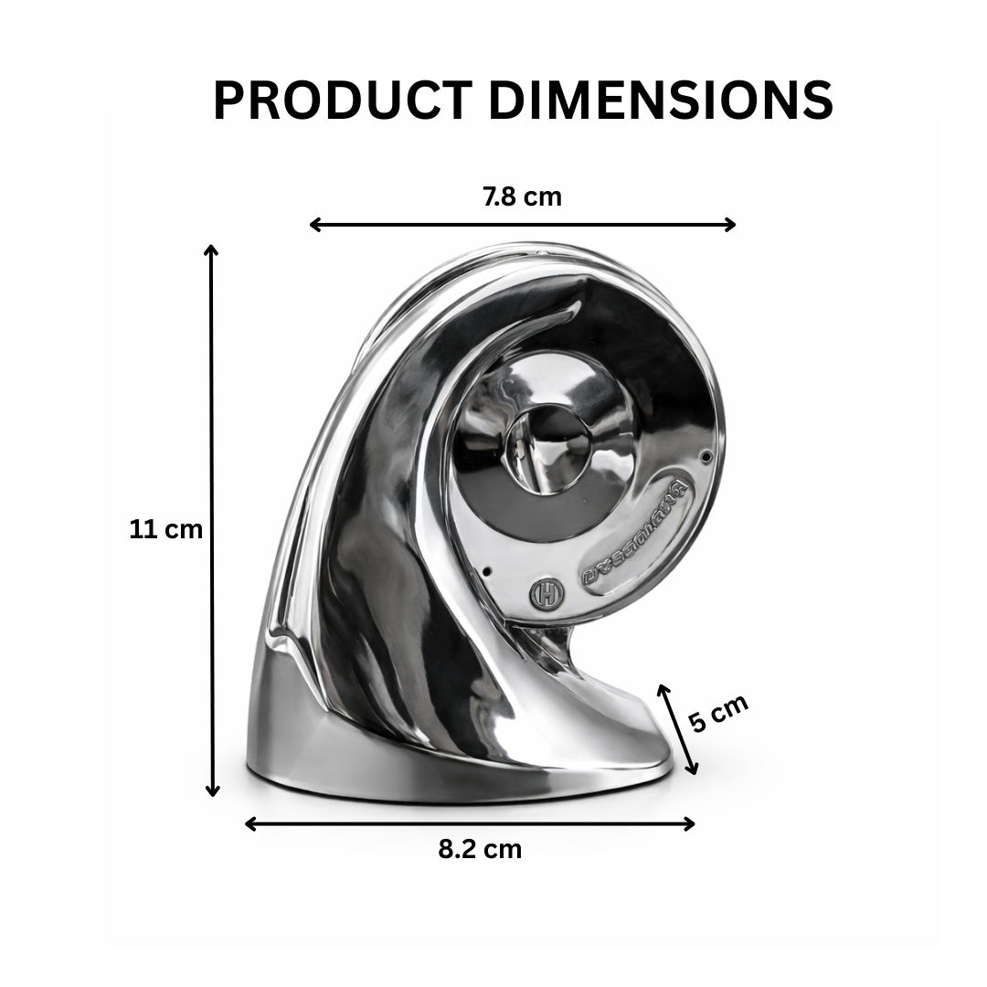 MOTOGEAR Chrome Blast Thunder Auto Trumpet Horn | 400Hz/510Hz Dual Tone | Universal Fit for Car & Bike ( Pack of 2)