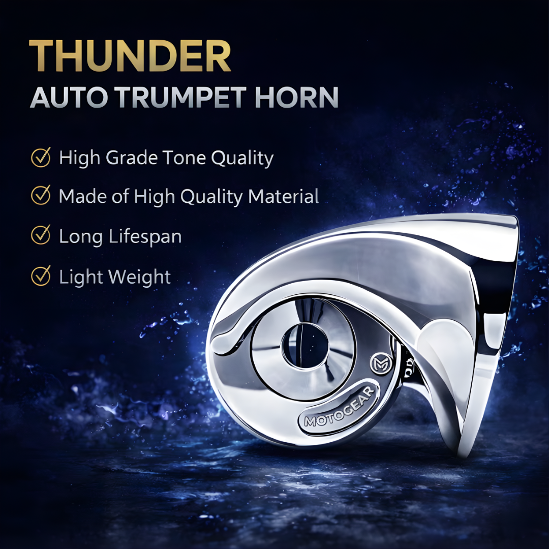 MOTOGEAR Chrome Blast Thunder 400Hz/510Hz Dual Tone Trumpet Horn