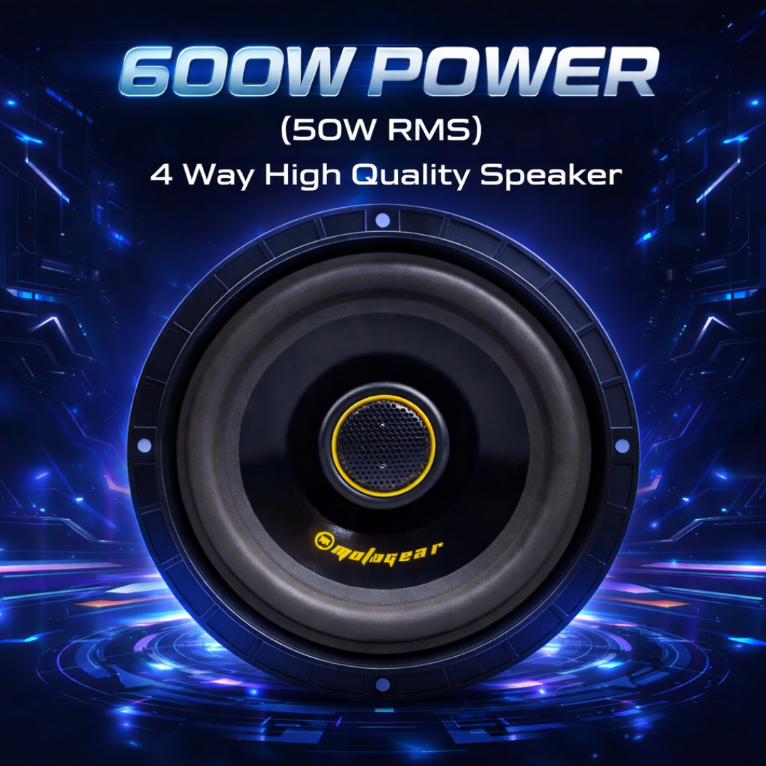 MOTOGEAR 6 Inch 600W Max-50W RMS Power Car Door Speaker | High Performance | Universal Fit For All Cars ( Pack of 2)