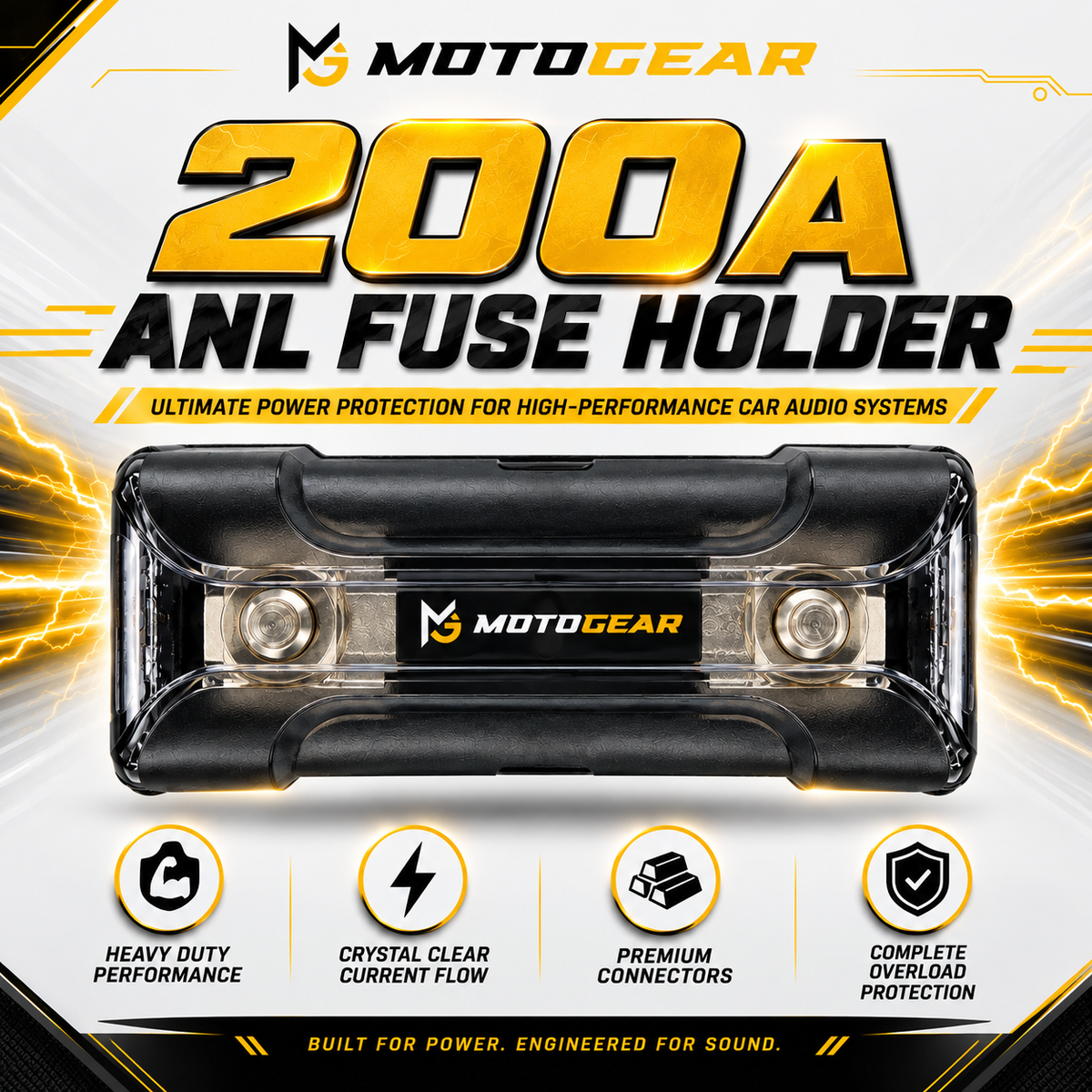 MOTOGEAR 0 Gauge 4600W Power Handling Amplifier Wiring Kit