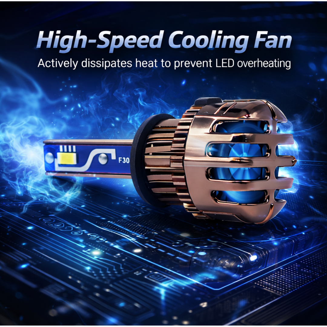 Motogear White 120 Watt H27/880 Fitting LED Headlight Bulb | Waterproof & Dustproof | Universal For Car & Bike (Pack of 2)