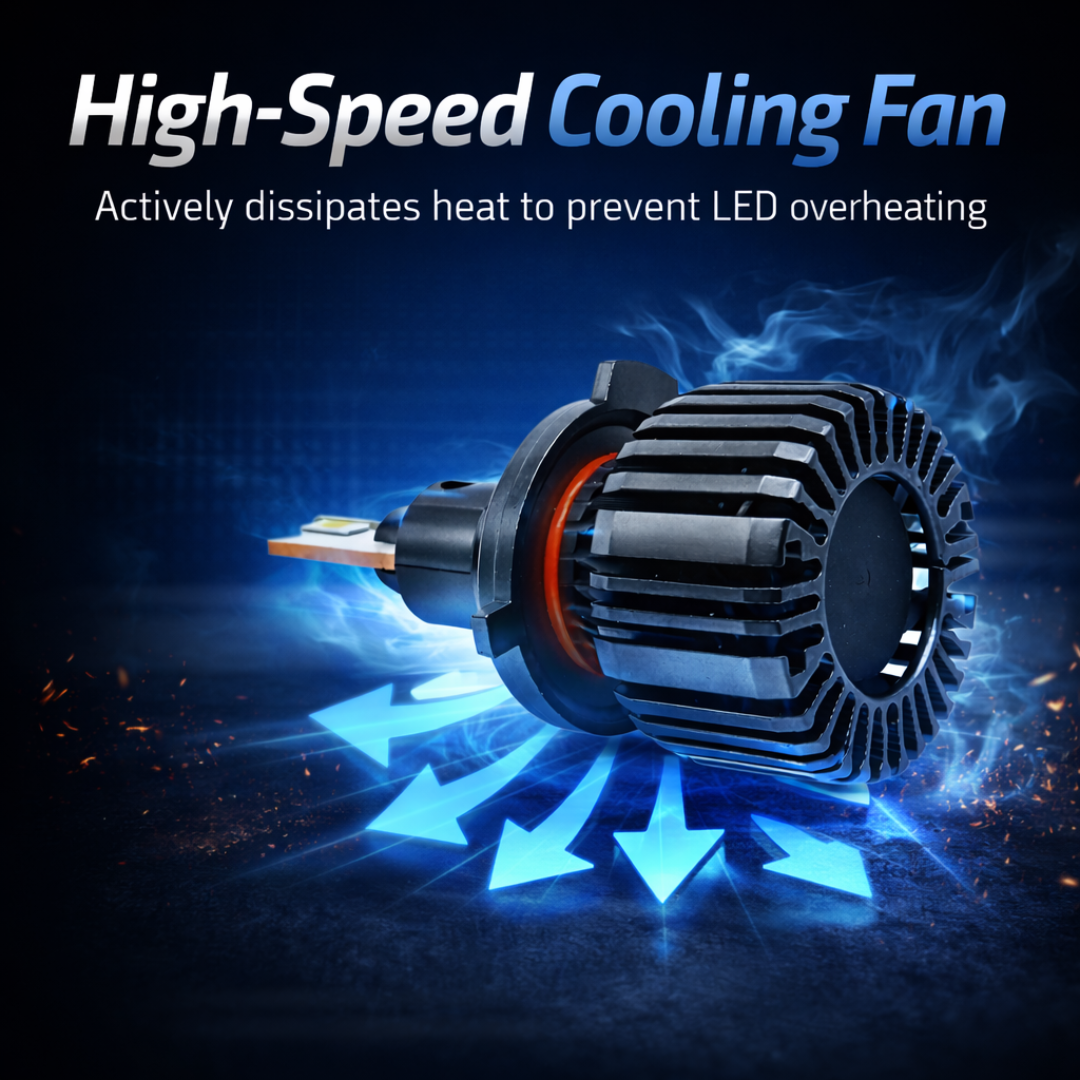 Motogear White 111 Watt 9005 Fitting LED Headlight Bulb | Waterproof & Dustproof | Universal For Car & Bike (Pack of 2)