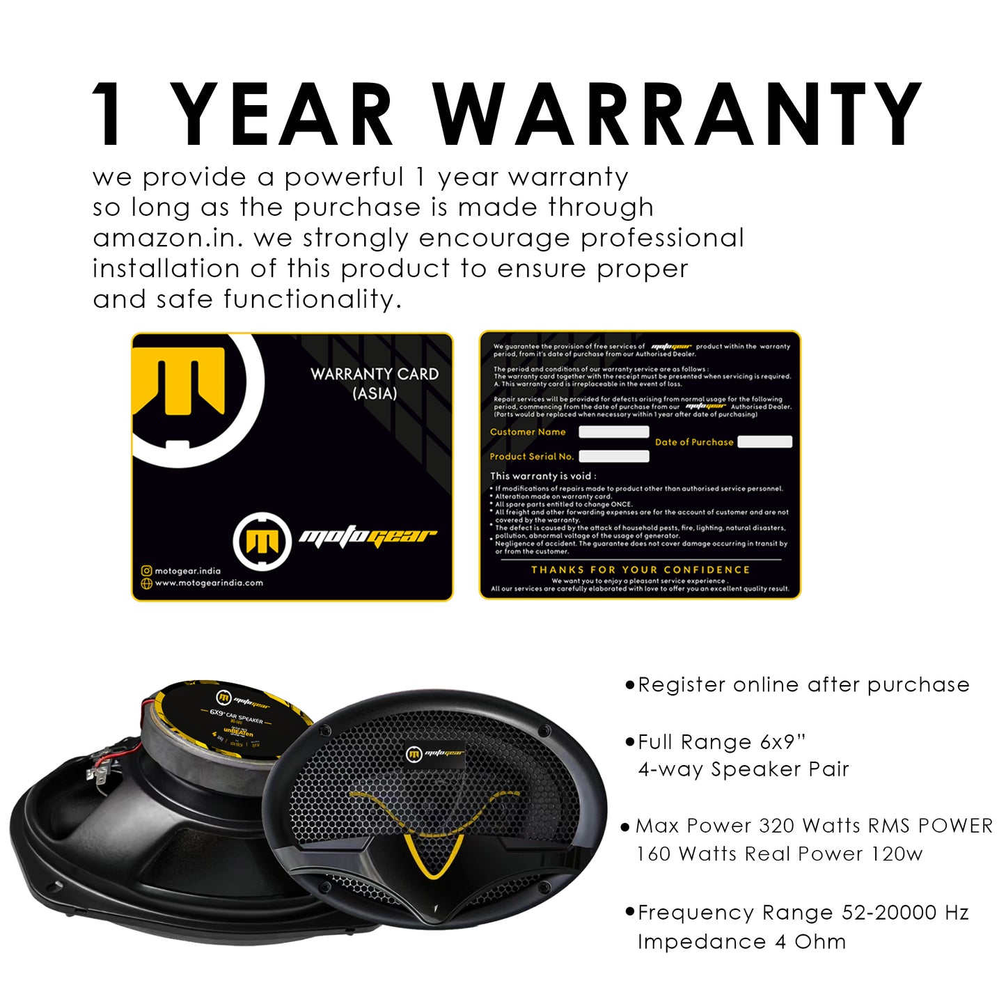 THE 6X9 INCH CAR 4 WAY SPEAKERS MG-6900 (PACK OF 2)