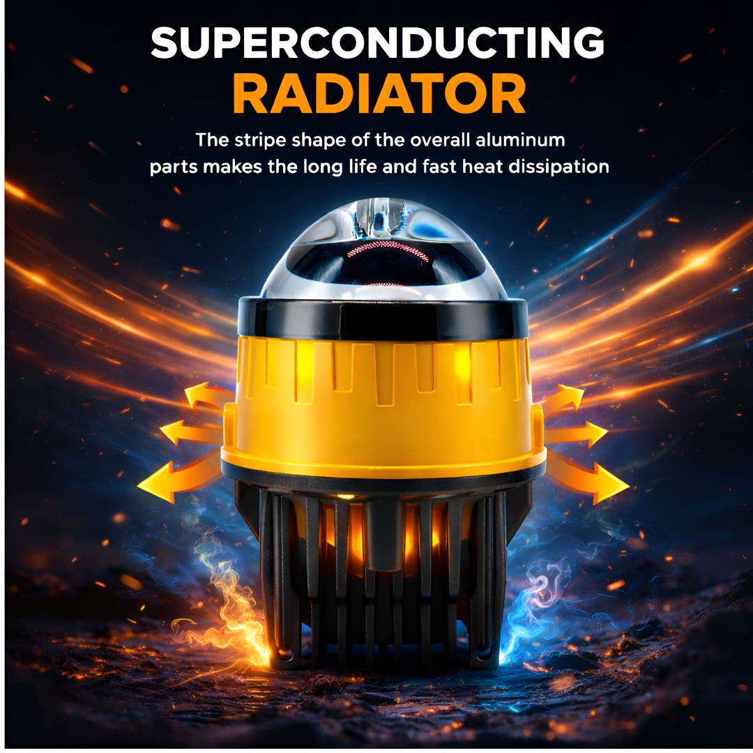 MOTOGEAR Super Bright 150 Watt 3 Inch LED Fog Lamp With Yellow/White Light Reflection| 9005 Shocket | Waterproof & Dustproof| Universal For Cars (Pack of 2)
