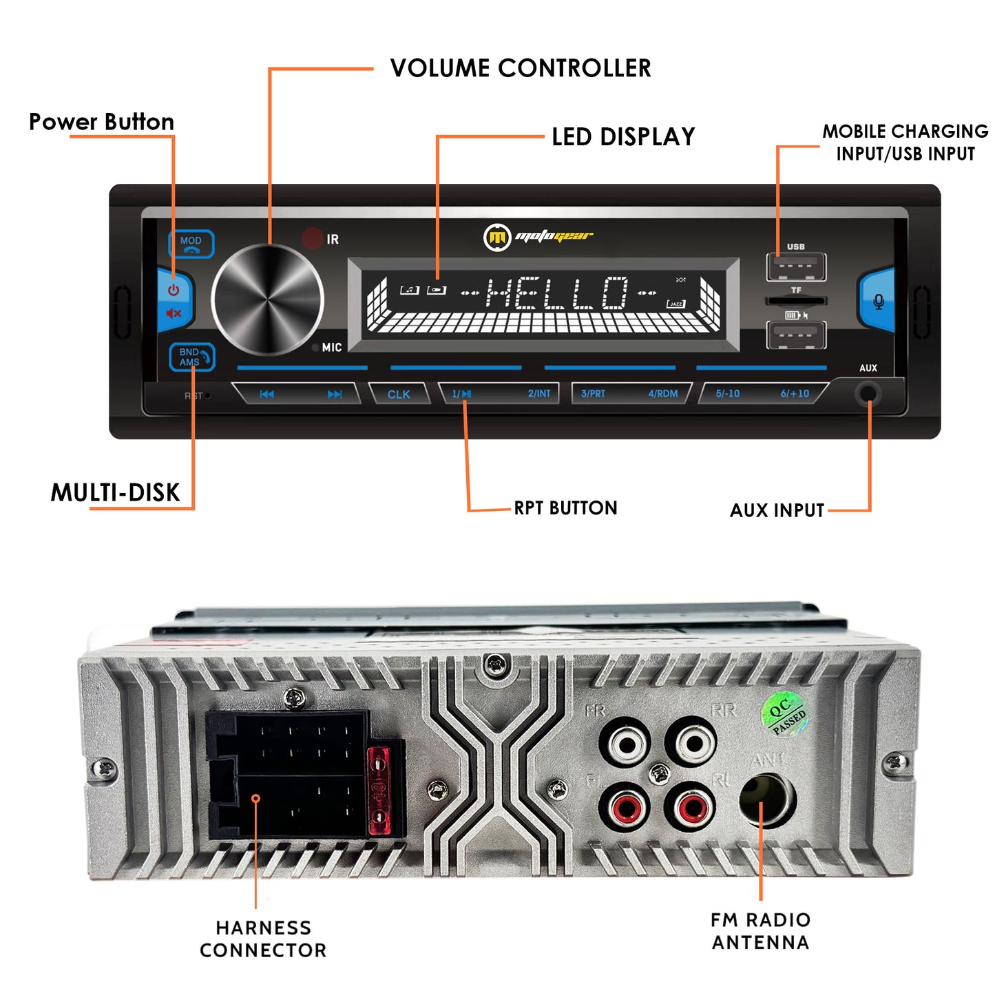 THE SIENA SERIES CAR FM STEREO AND USB PLAYER MG-FM 5