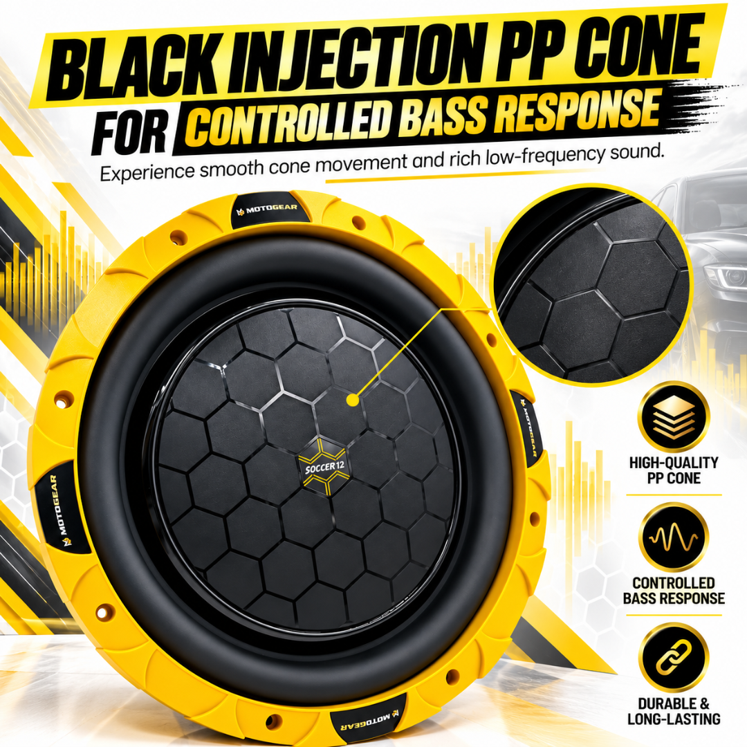 MOTOGEAR Soccer 12 750W 12 Inch Car Subwoofer (Pack of 1)