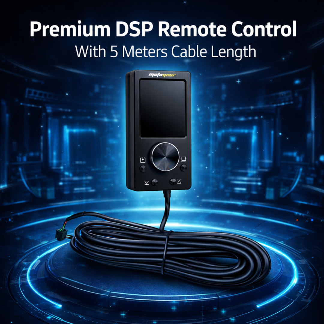 MOTOGEAR DSP Remote Control with 5m Cable | Car Audio Controller with Volume | High Performance (Pack of 1)