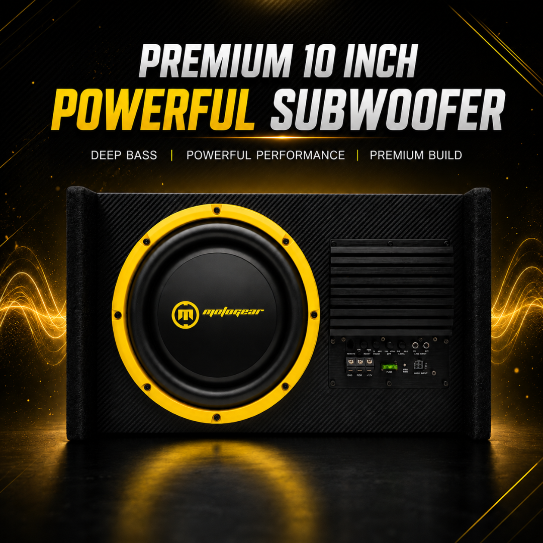 MOTOGEAR Hardrock-11 300W RMS 10 Inch Active Car Subwoofer