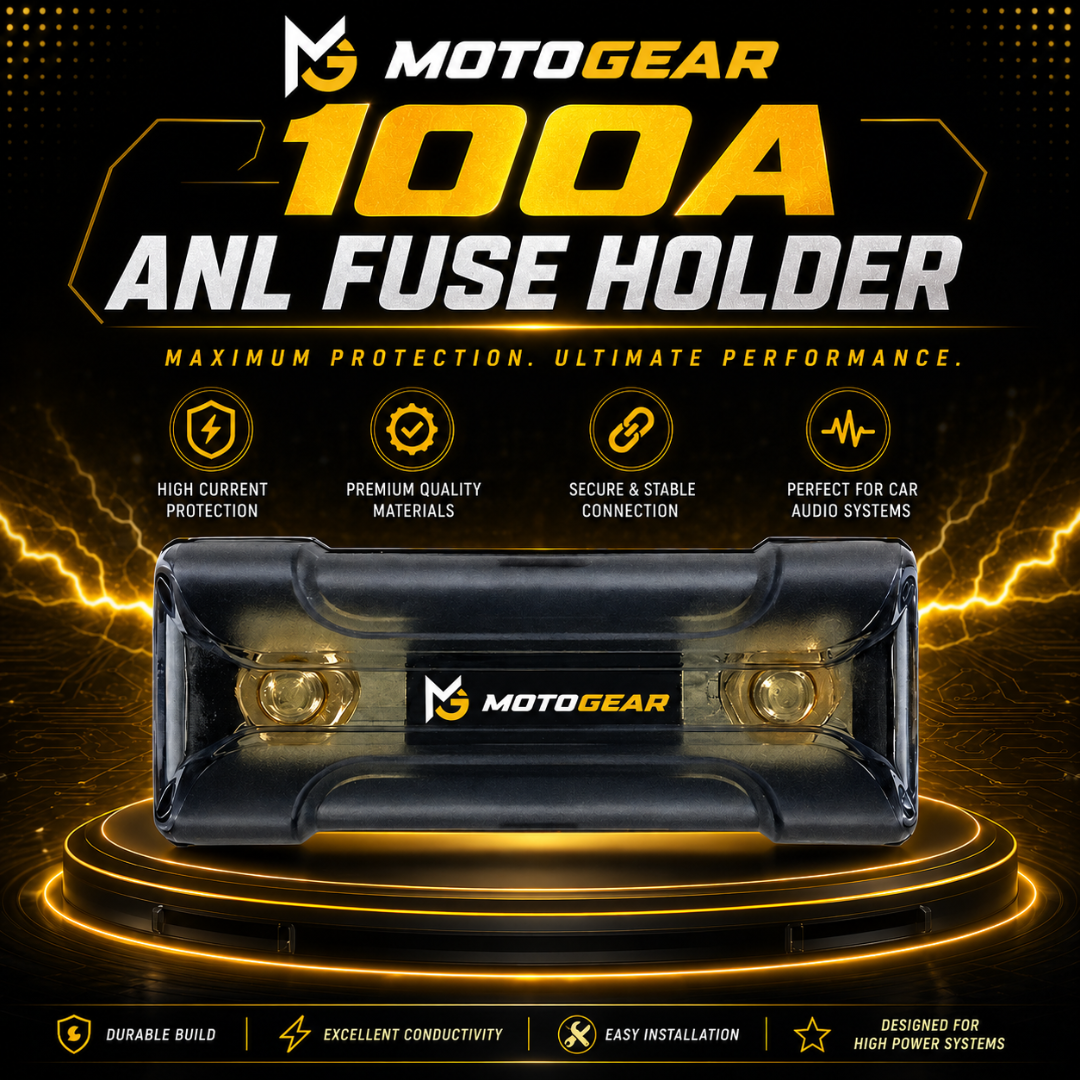 MOTOGEAR 4 Gauge Car Amplifier Wiring Kit | 3200W Power Handling | 100% Oxygen-Free Copper Cable | 100A ANL Fuse | Complete Audio Installation Kit