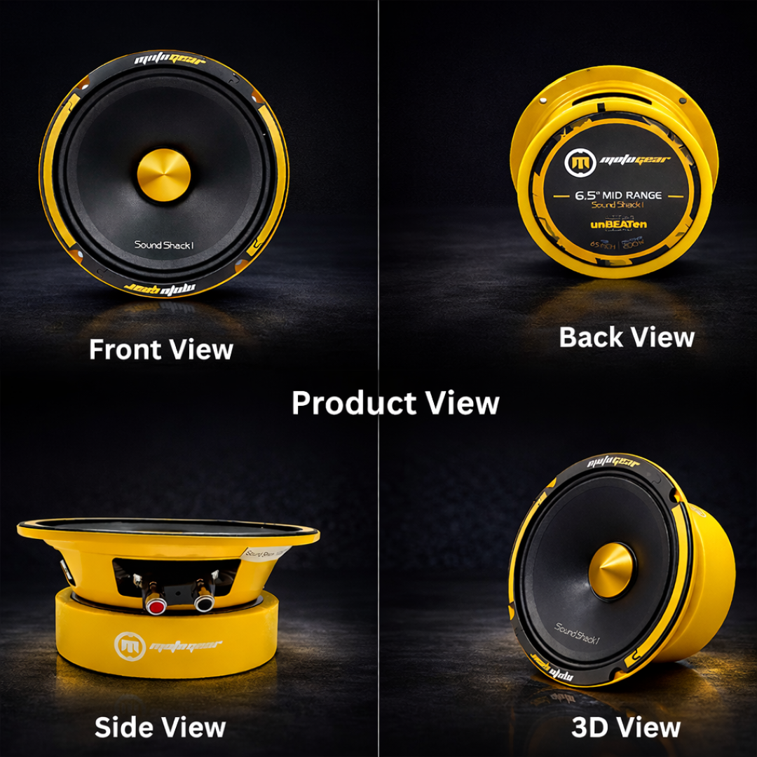 MOTOGEAR 6.5 Inch Mid Range Sound Shack 1 Car Speaker With 200W Max Power & 130W RMS Power |30 oz Magnet | 95 dB Sensitivity | High Performance Car Audio Speaker for Powerful Clear Sound( Pack of 1)