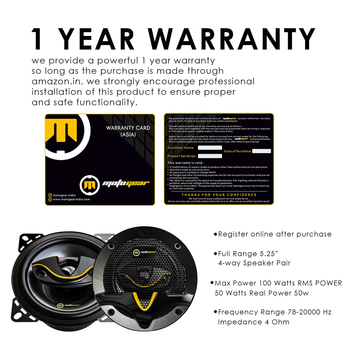 THE 5.25 INCH CAR DOOR 4 WAY SPEAKERS MG-5500 (PACK OF 2)