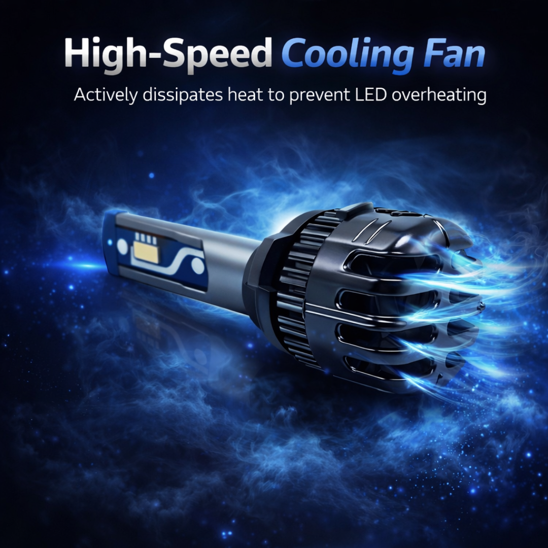 Motogear White 120 Watt 9005 Fitting LED Headlight Bulb | Waterproof & Dustproof | Universal For Car & Bike (Pack of 2)
