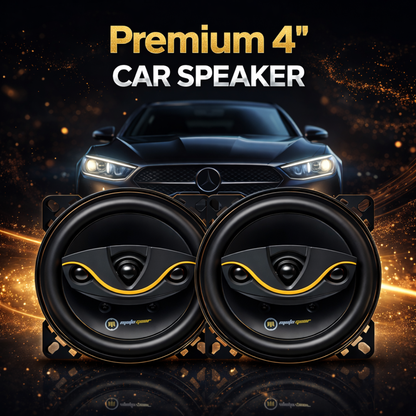 MotoGear 4 Inch 80W Max-40W RMS Power Car Door Speaker | High Performance | Universal Fit For All Cars ( Pack of 2)