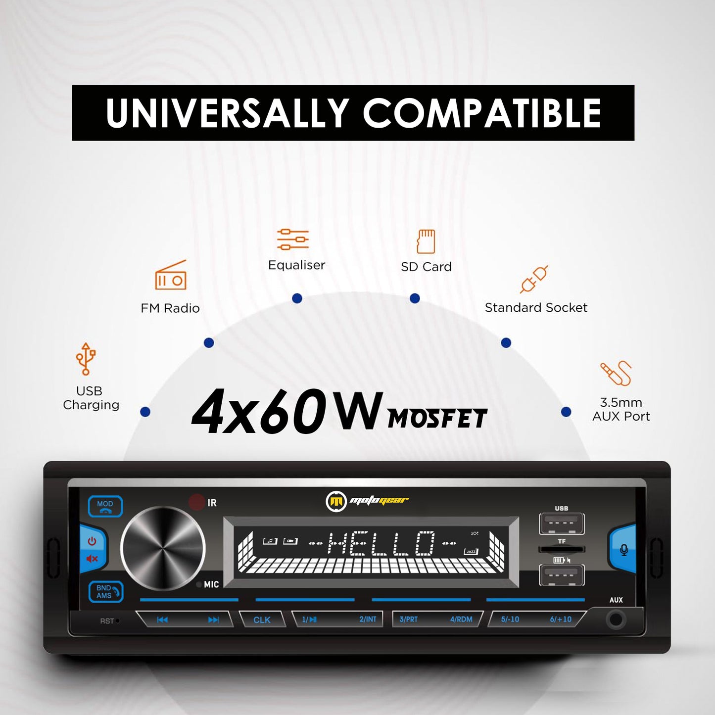 THE SIENA SERIES CAR FM STEREO AND USB PLAYER MG-FM 5