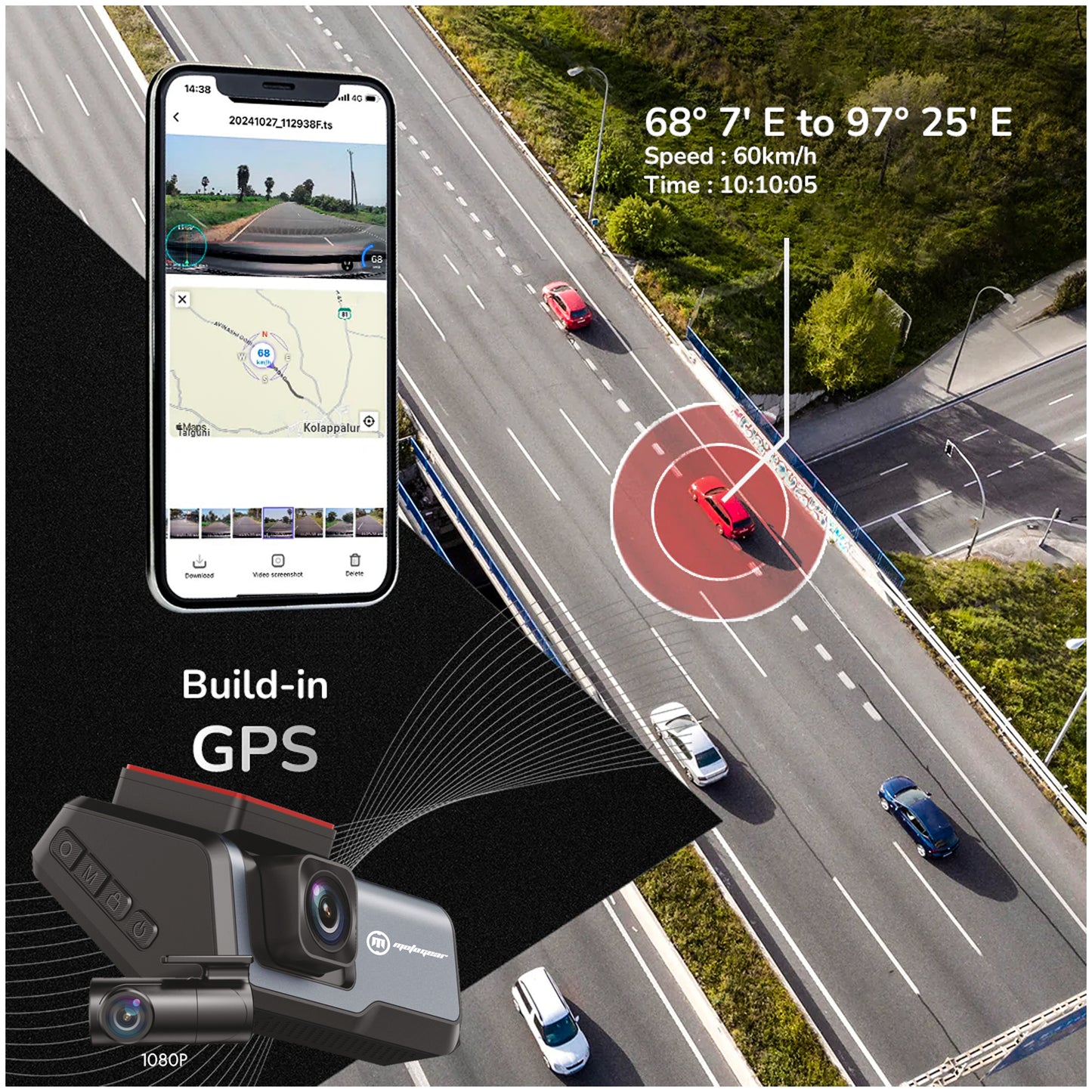 THE 3 INCH CAR DASH CAMERA MG-DASHCAM