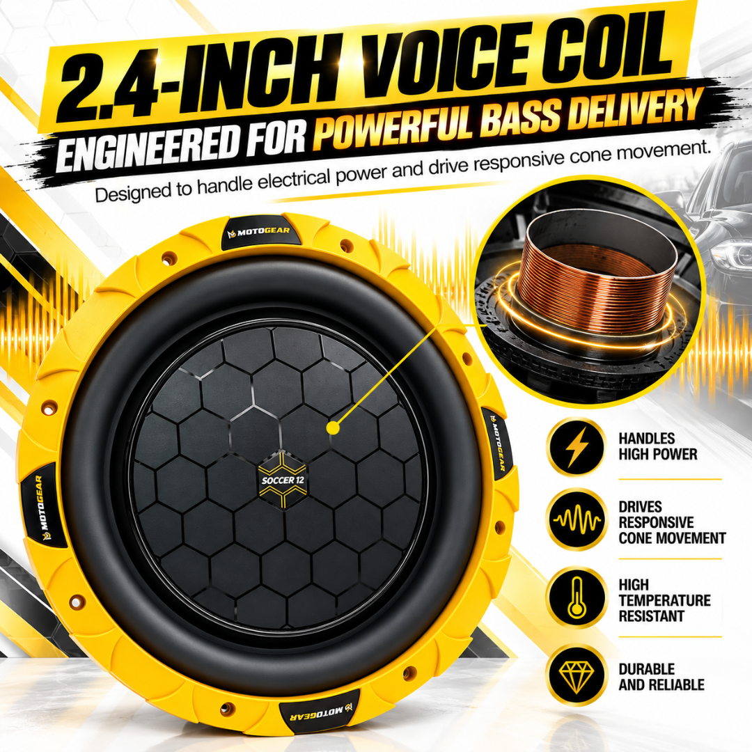 MOTOGEAR Soccer 12 750W 12 Inch Car Subwoofer (Pack of 1)