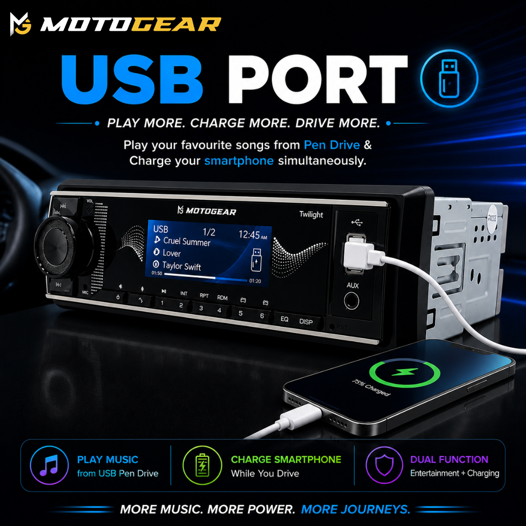 MOTOGEAR Twilight 4x50W Car FM Stereo Player