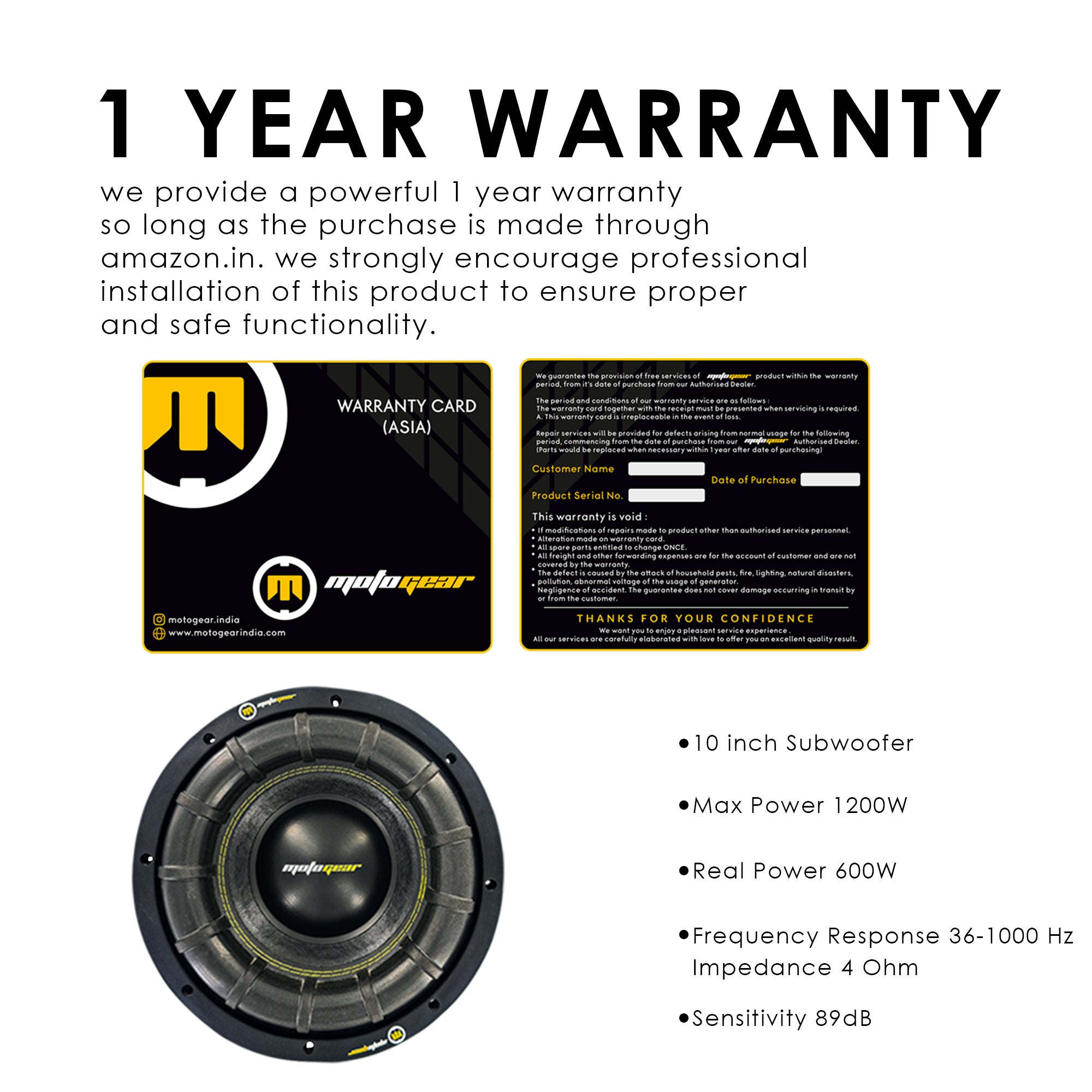 THE 10 INCH CAR SUBWOOFER MG-DM1051
