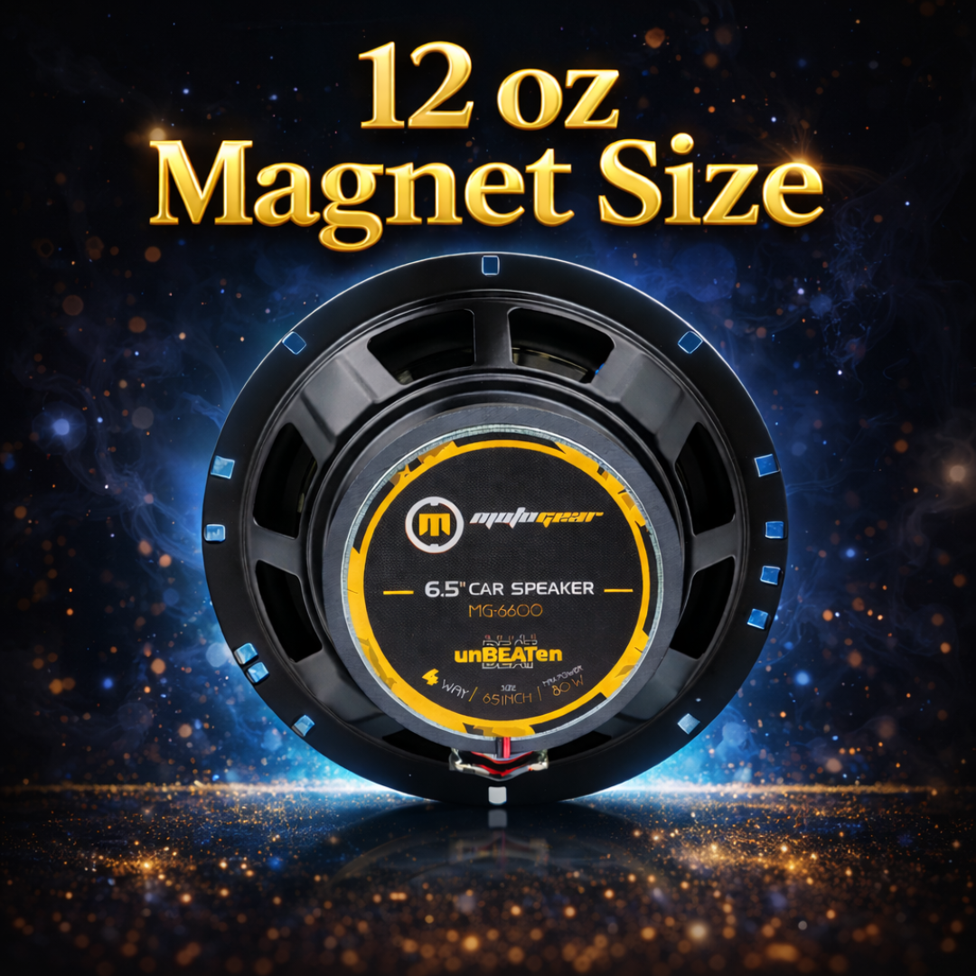 MotoGear 6.5 Inch 80W Max-40W RMS Power Car Door Speaker | High Performance | Universal Fit For All Cars ( Pack of 2)