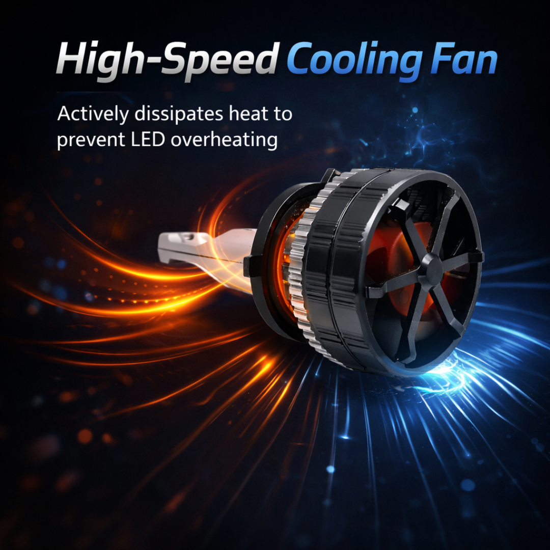 MotoGear White 199 Watt 9005 Fitting LED Headlight Bulb | Waterproof & Dustproof | Universal For Car & Bike (Pack of 2)