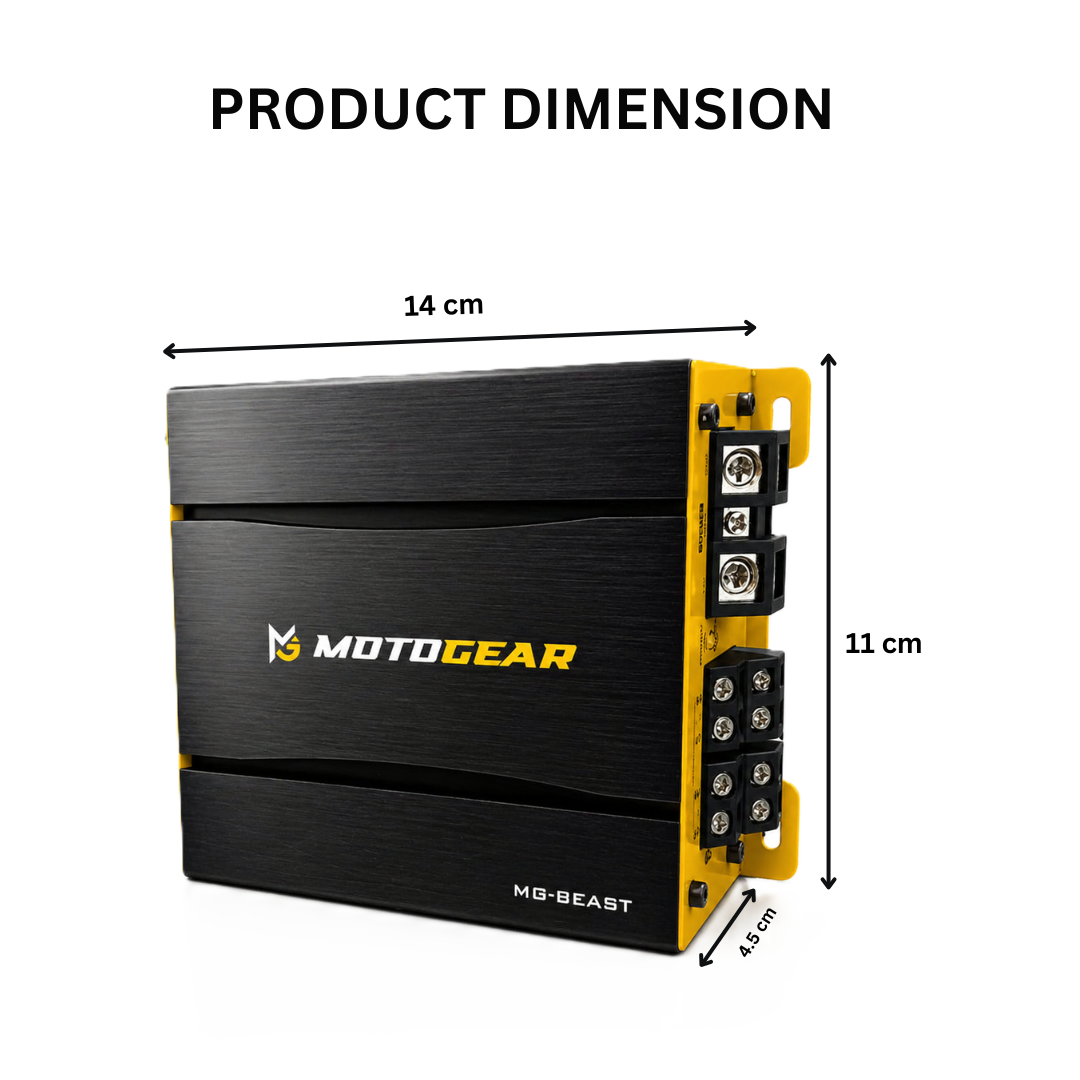 MOTOGEAR Beast 4x120W RMS 4 Channel Class D Amplifier